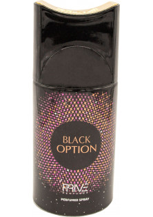 Парфумований дезодорант з переважаючим деревно-квітковим ароматом Black Option за ціною 176₴  у категорії Prive Parfums Стать Для жінок