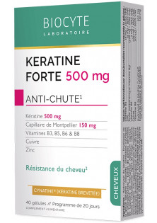 Харчова добавка проти випадання волосся Keratine Forte Anti-Сhute за ціною 1384₴  у категорії Biocyte Час застосування Універсально