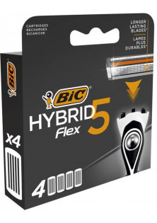 Змінні картриджі для гоління (леза) Flex 5 Hybrid 4 шт за ціною 463₴  у категорії Французька косметика Бренд Bic