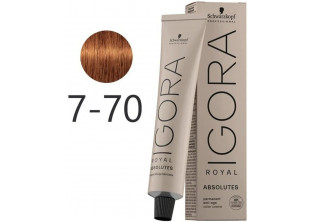Крем-фарба для сивого волосся Absolutes Permanent Anti-Age Color Creme №7-70 за ціною 454₴  у категорії Переглянуті товари
