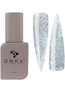 Базове покриття  DNKa Cover Base №049 Срібний світловідбиваючий з паєтками різного розміру, 12 ml в Україні