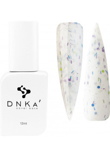 Купити DNKa’ Базове покриття DNKa Cover Base №055 Білий з різнобарвною поталлю, 12 ml вигідна ціна