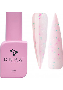 Базове покриття DNKa Cover Base №057 Рожевий із зеленою та рожевою крихтою, 12 ml за ціною 250₴  у категорії Українська косметика