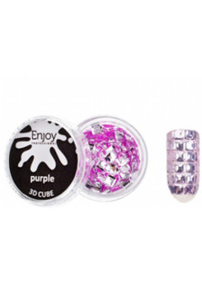 Квадраты для дизайна ногтей 3D Cube Purple по цене 35₴  в категории Глитеры и блестки для ногтей Бровары