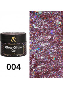 Глітер для дизайну F.O.X Glow Glitter Gel №004, 5 ml за ціною 135₴  у категорії Українська косметика Об `єм 5 мл