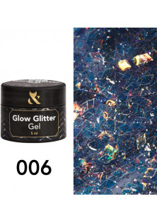 Глітер для дизайну F.O.X Glow Glitter Gel №006, 5 ml за ціною 135₴  у категорії Глітери та блискітки для нігтів Класифікація Професійна