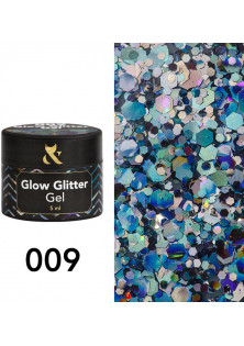 Глітер для дизайну F.O.X Glow Glitter Gel №009, 5 ml в Україні
