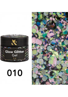Глиттер для дизайна F.O.X Glow Glitter Gel 010, 5 ml