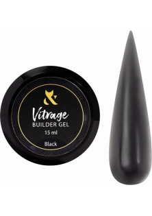 Будівельний гель вітражний F.O.X Vitrage Builder Gel Black, 15 ml за ціною 300₴  у категорії Українська косметика