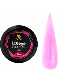 Будівельний гель вітражний F.O.X Vitrage Builder Gel Pink, 15 ml за ціною 300₴  у категорії Українська косметика Бренд F.O.X