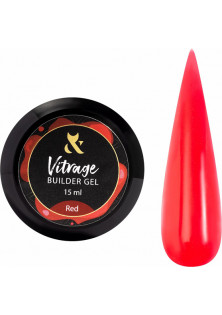 Будівельний гель вітражний F.O.X Vitrage Builder Gel Red, 15 ml за ціною 300₴  у категорії Українська косметика Тип Гель для нарощування нігтів