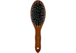 Щітка масажна кругла, подушка чорна, щетина + пластикові штифти Wooden Hair Brush за ціною 379₴  у категорії Переглянуті товари