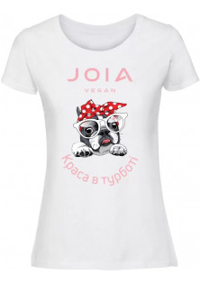 Купити JOIA vegan Біла футболка з малюнком L вигідна ціна