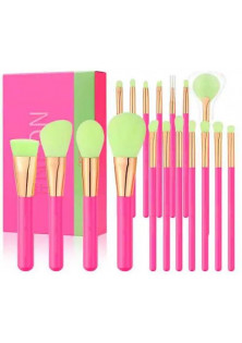 Набір пензлів для макіяжу Set Of Makeup Brushes DO-N1815 Neon Hot Pink за ціною 1000₴  у категорії Китайська косметика Київ