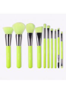 Набір пензлів для макіяжу Makeup Brushes Set N1001 Neon Green за ціною 1000₴  у категорії Китайська косметика Бренд Docolor