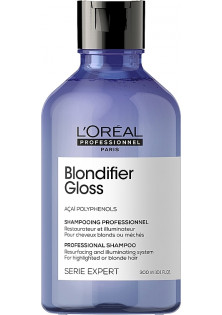 Відновлюючий шампунь для сяяння волосся пофарбованого у відтінки блонд Serie Expert Blondifier Gloss Shampoo за ціною 522₴  у категорії Французька косметика Серiя Blondifier