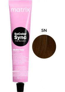 Тонер на лужній основі без аміаку SoColor Sync Pre-Bonded Alkaline Toner 5N за ціною 370₴  у категорії Засоби для тонування волосся Тип волосся Усі типи волосся