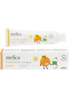Дитяча зубна паста Toothpaste For Kids Peach за ціною 185₴  у категорії Косметика для дітей Бренд Melica Organic