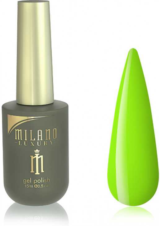 Гель-лак для нігтів яскраво-зелений Milano Luxury №066, 15 ml - фото 1