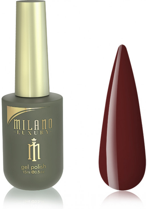 Гель-лак для нігтів насичений червоно-коричневий Milano Luxury №131, 15 ml - фото 1