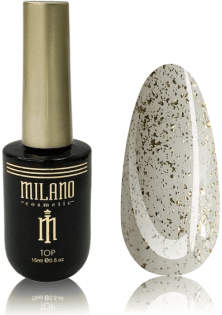 Топ для гель-лаку прозорий із шиммером Top No Stiky Gold Milano, 15 ml за ціною 195₴  у категорії Американська косметика Тип Топ для нігтів
