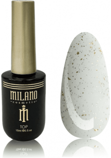 Купити Milano Cosmetic Топ для гель-лаку прозорий із шиммером Top Matte Gold Milano, 15 ml вигідна ціна