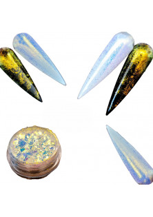 Пластівці юки для нігтів лимонне золото за ціною 80₴  у категорії Глітери та блискітки для нігтів Бренд Nailapex