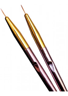 Пензлик для тонких ліній середній з рожевою ручкою за ціною 80₴  у категорії Українська косметика Тип Пензель для дизайну