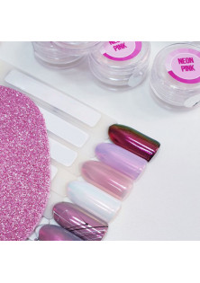 Бело-розовая втирка Единорог Neon Pink по цене 125₴  в категории Товары для маникюра и педикюра Тип Втирка для ногтей