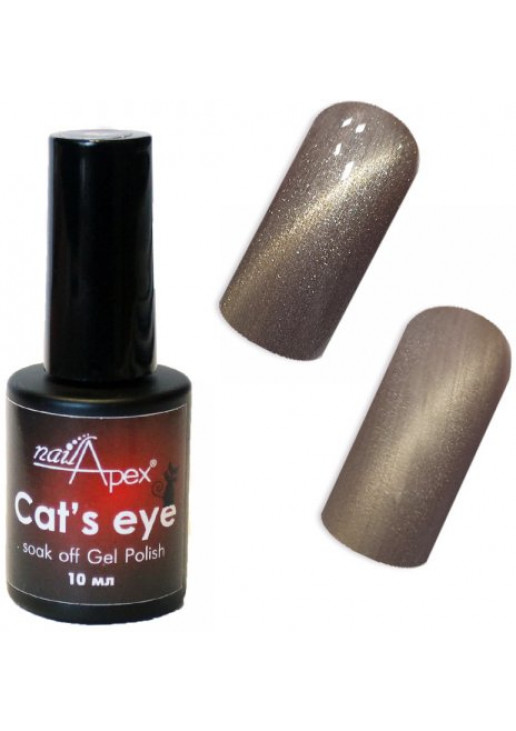 Гель-лак для нігтів Котяче око бежевий з сірим Nailapex Cat`s Eye №2 - фото 1