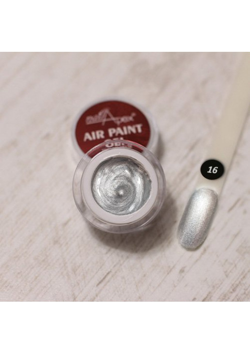 Гель-фарба для аеропуфінгу срібна Air Paint Gel №16 - фото 1