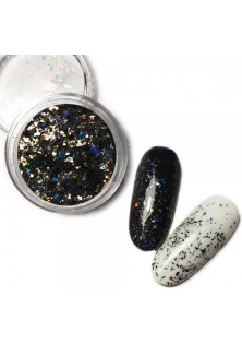 Голограмна слюда чорна за ціною 45₴  у категорії Декоративна фольга, слюда, лиття для нігтів Тип Слюда для нігтів