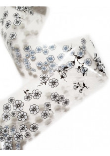 Фольга для нігтів чорно-білі квіти за ціною 20₴  у категорії Декоративна фольга, слюда, лиття для нігтів Бренд Nailapex