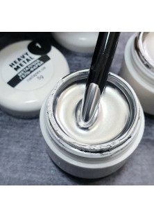 Металева гель-фарба срібляста Heavy Metal №1 за ціною 230₴  у категорії Гель-фарби для нігтів Об `єм 5 гр