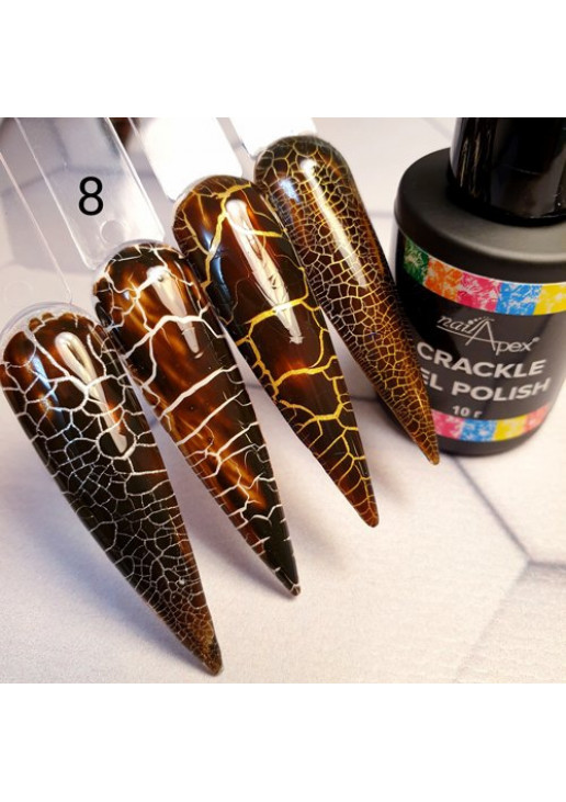 Гель-лак для нігтів Кракелюр коричневий Crackle Nailapex - фото 2