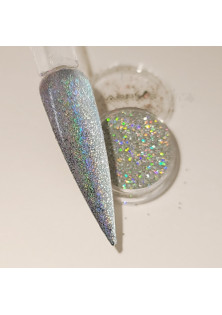 Голограмний блиск для нігтів срібний дрібний за ціною 30₴  у категорії Українська косметика Призначення Для блиску