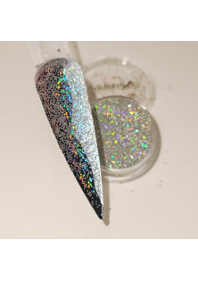 Голограмний блиск для нігтів срібний крупний за ціною 30₴  у категорії Українська косметика Тип Блиск для нігтів