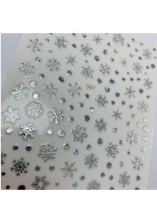 Наклейки на нігті Сніжинки сріблясті за ціною 45₴  у категорії Українська косметика Тип Наклейки для нігтів