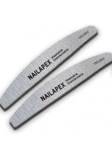 Пилка сіра човник 180/240 за ціною 35₴  у категорії Nailapex Тип Пилка для нігтів
