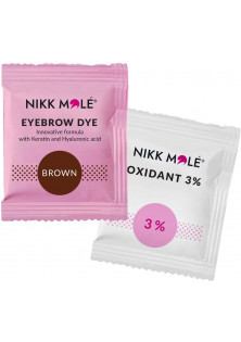Купить Nikk Mole Краска для бровей и кремовый окислитель 3% Eyebrow Dye Dark Brown And Oxidant 3% выгодная цена