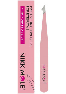 Пінцет для брів скосий Beveled Eyebrow Tweezers Pink за ціною 350₴  у категорії Українська косметика Бренд Nikk Mole