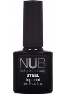 Топ устойчив к царапинам не имеет липкого слоя NUB Steel Top Coat, 8 ml по цене 177₴  в категории Американская косметика Тип Топ для ногтей