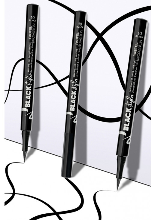 Водостійка підводка-фломастер для очей Black Styler 10 Eyeliner Pen - фото 3