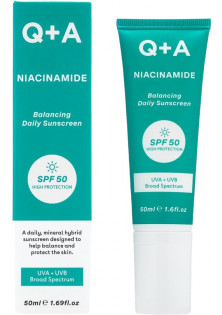 Купить Q+A Балансирующий солнцезащитный крем для лица Niacinamide Balancing Daily Sunscreen SPF 50 выгодная цена