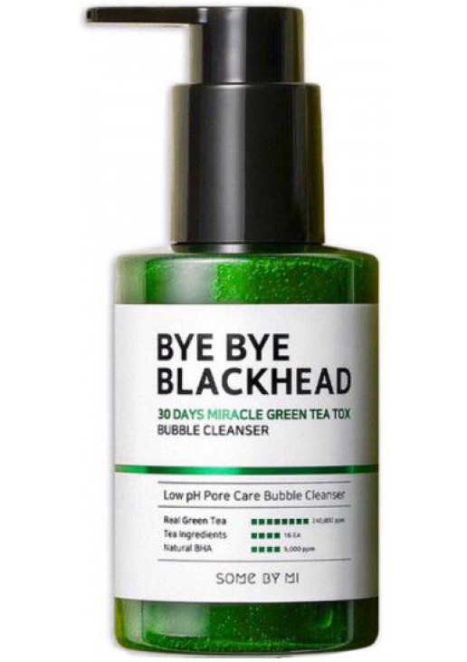 Маска-пінка від чорних цяток Bye Bye Blackhead 30 Days Miracle Green Tea Tox Bubble Cleanser - фото 1