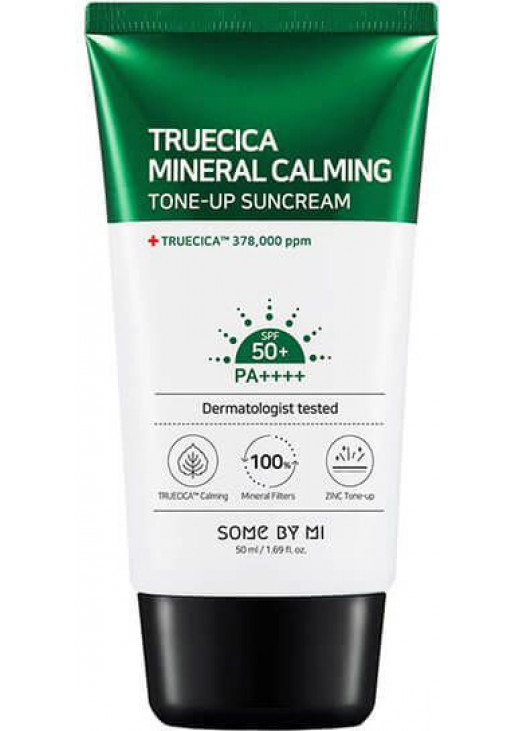 Заспокійливий сонцезахисний крем для обличчя Truecica Mineral Calming Tone-Up Sun Cream - фото 1