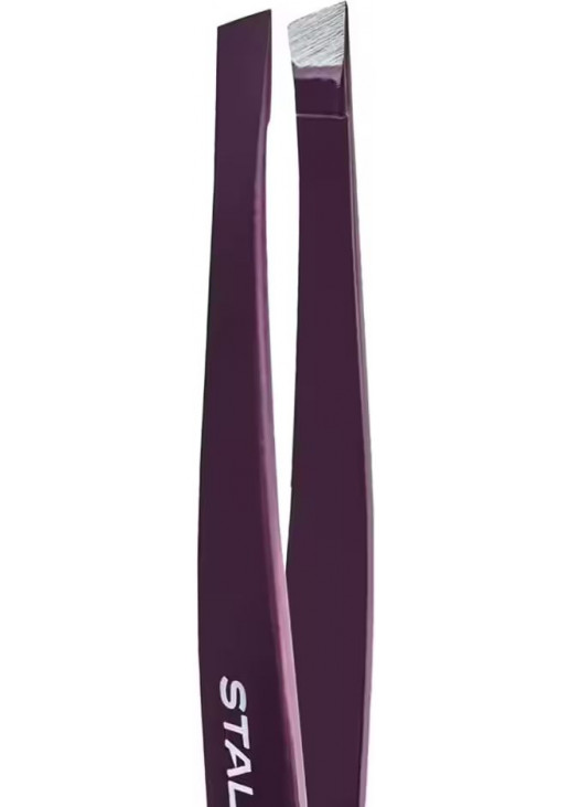 Пінцет для брів скошений широкий фіолетовий TE-11-3v - фото 4
