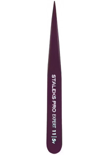 Купить Staleks PRO Пинцет для бровей точечный фиолетовый TE-11-5v выгодная цена