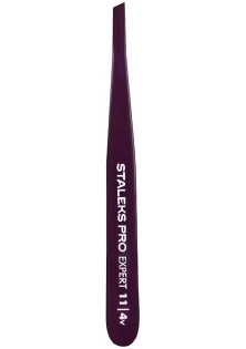 Купить Staleks PRO Пинцет для бровей скошенный узкий фиолетовый TE-11-4v выгодная цена