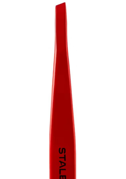 Пінцет для брів скошений вузький червоний TE-11-4r - фото 3